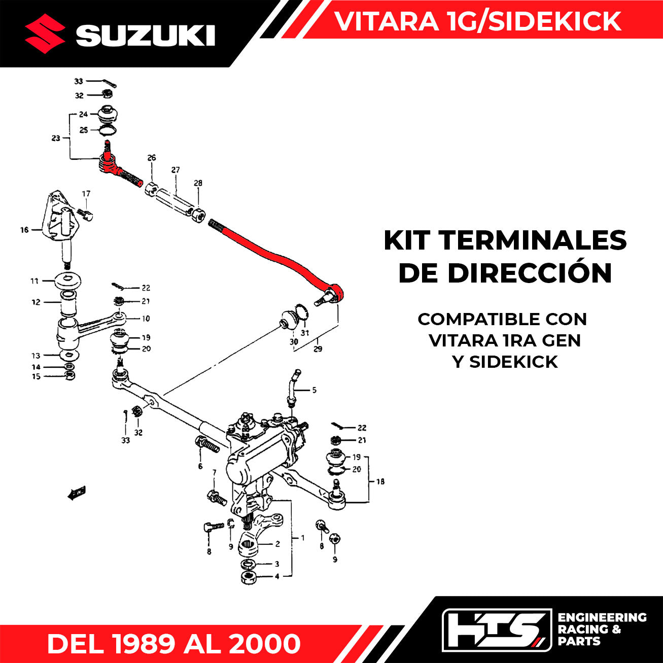 Kit Terminales dirección Vitara/Sidekick 89-00