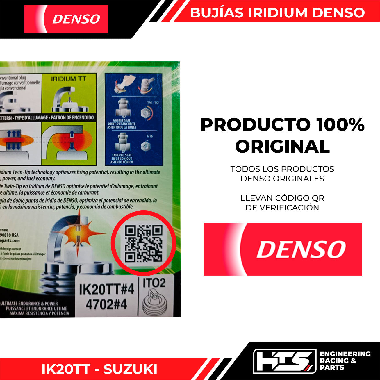 Denson Racing Bujías Denso Iridium Twin Tip - IK20TT – HTS Enginering & Racing